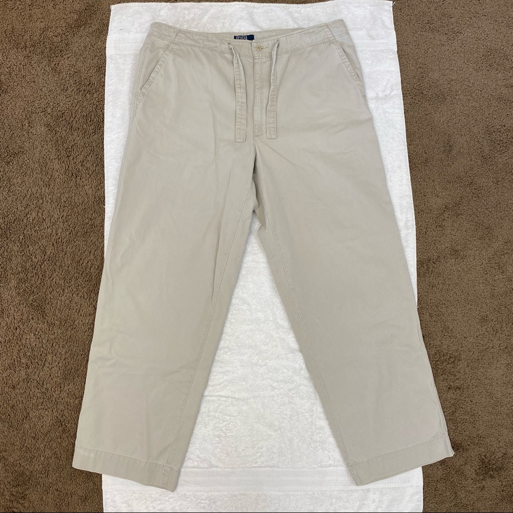Vintage Polo Ralph Lauren Nautical Pants Khaki w/ Tie Size 40x32